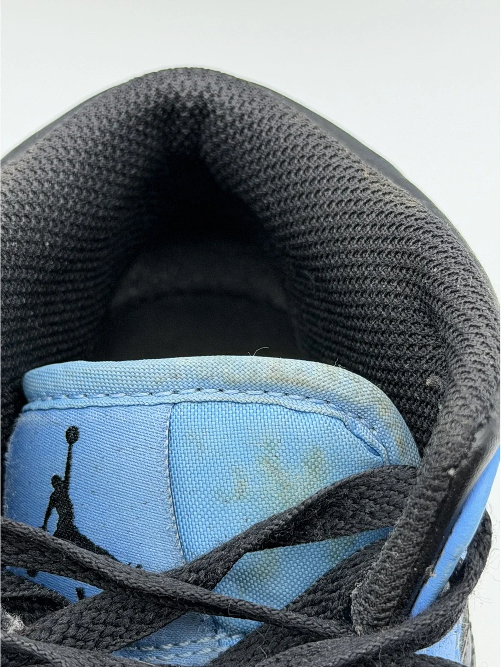Nike Air Jordan 1 Mid GS Black Blue Basketball Shoes Size 6Y